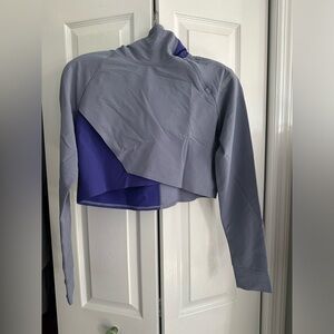 Gymshark Cropped Long Sleeve Hoodie Purple Gray‎ Activewear Athletic Top
